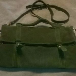 Women’s Olive Green Suede Crossbody Bag